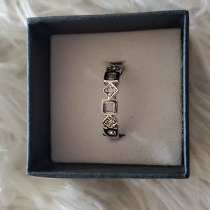 Vintage-Inspired Geometric Silver Ring, size 6